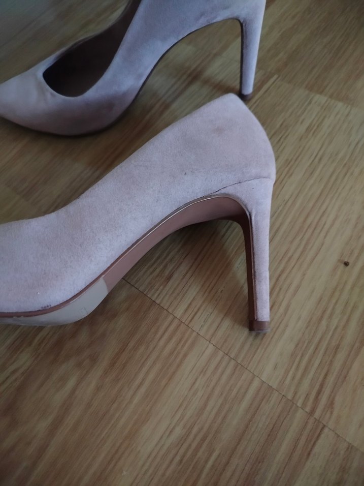 Pudra Rengi Süet Stiletto Kadın Topuklu Ayakkabı - Görsel 5