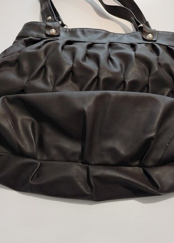 Kadın Kahverengi Pliseli Deri Çanta - Görsel 13