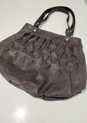 Kadın Kahverengi Pliseli Deri Çanta - Görsel 2