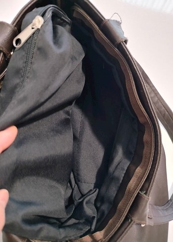 Kadın Kahverengi Pliseli Deri Çanta - Görsel 8