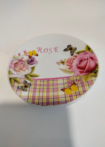 Pembe Gül Desenli Vintage 2'li Fincan ve Tabak Seti - Görsel 5