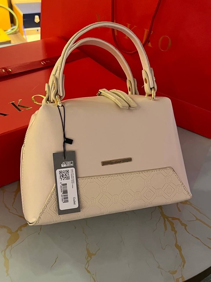 Klasik Beyaz Deri Kadın Çanta - Görsel 4