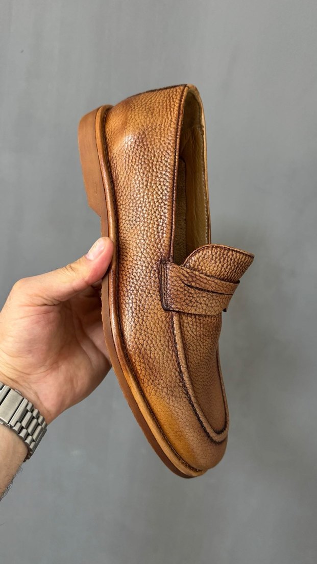 Kahverengi Süet Tokalı Kadın Loafer - Görsel 2