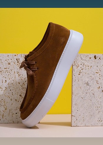 Şişme Tabanlı Erkek Beyaz Spor Ayakkabı iç dış deri - Görsel 14