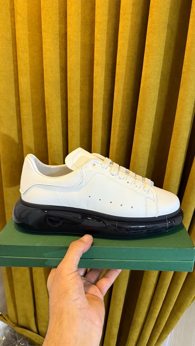 Şişme Tabanlı Erkek Beyaz Spor Ayakkabı iç dış deri - Görsel 4