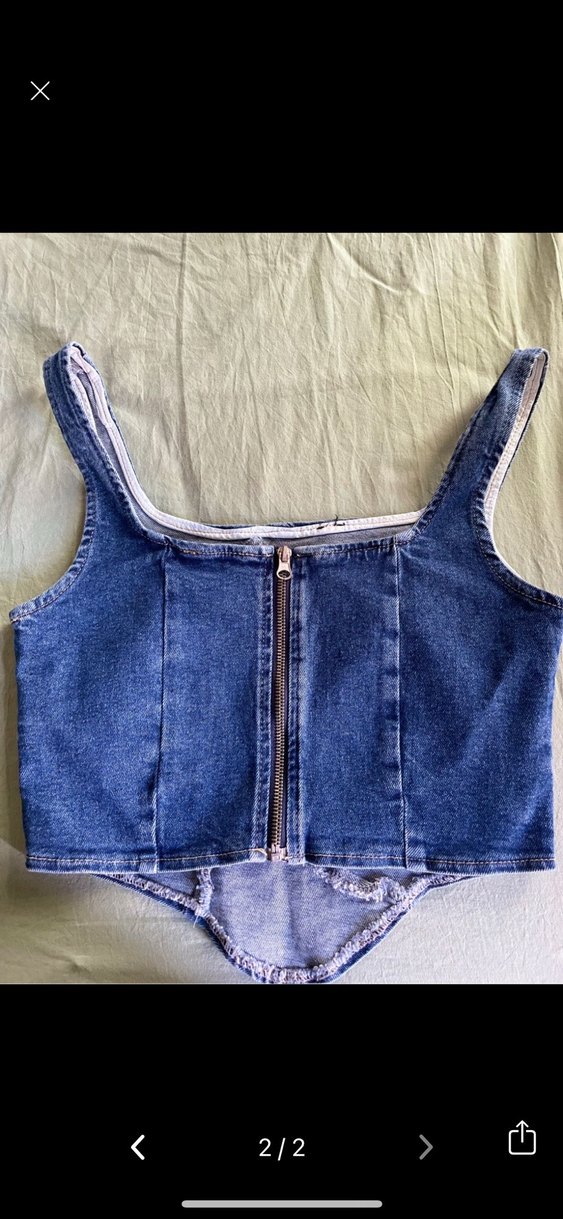 Mavi Denim Midi Büstiyer - Görsel 2