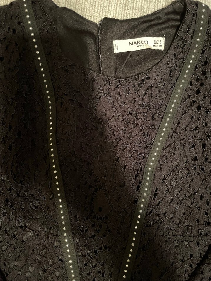 Siyah Dantelli Midi Elbise - Görsel 3