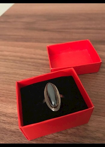 Gri Oval Vintage Kadın Yüzük - Görsel 4