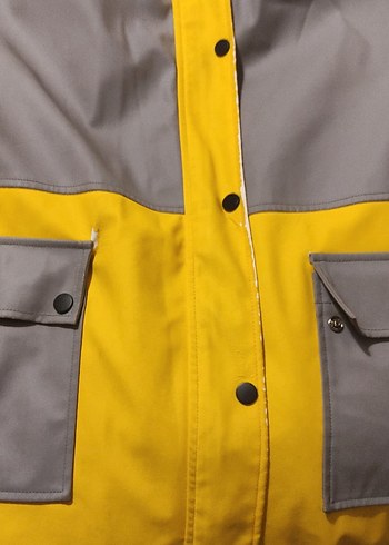 Gri-Sarı Midi Kadın Yağmurluk - Görsel 4