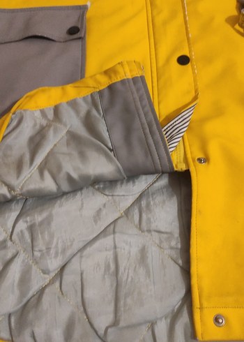 Gri-Sarı Midi Kadın Yağmurluk - Görsel 5