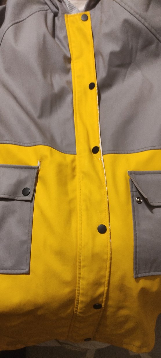 Gri-Sarı Midi Kadın Yağmurluk - Görsel 4