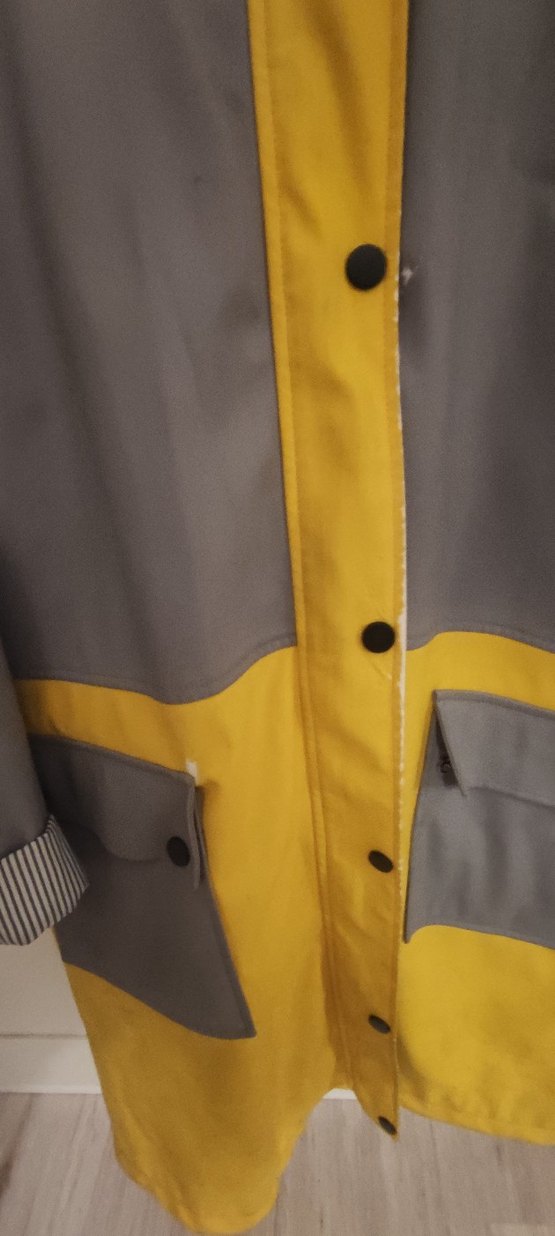 Gri-Sarı Midi Kadın Yağmurluk - Görsel 2