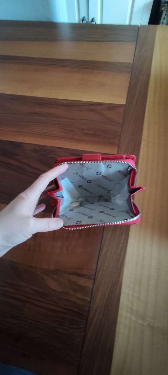 Deri- iş marka deri cüzdan kırmızı renkte - Görsel 3