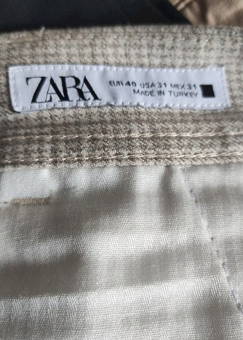 Zara marka minik kareli Bej erkek pantolon M beden - Görsel 5