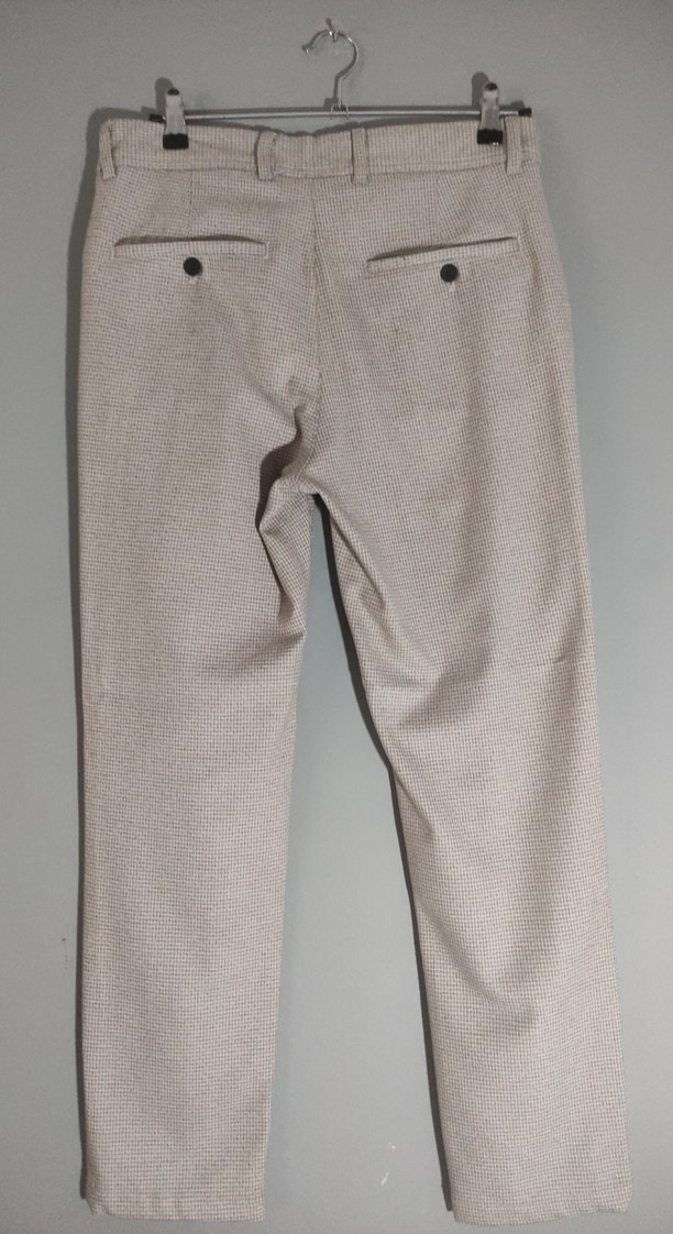 Zara marka minik kareli Bej erkek pantolon M beden - Görsel 4