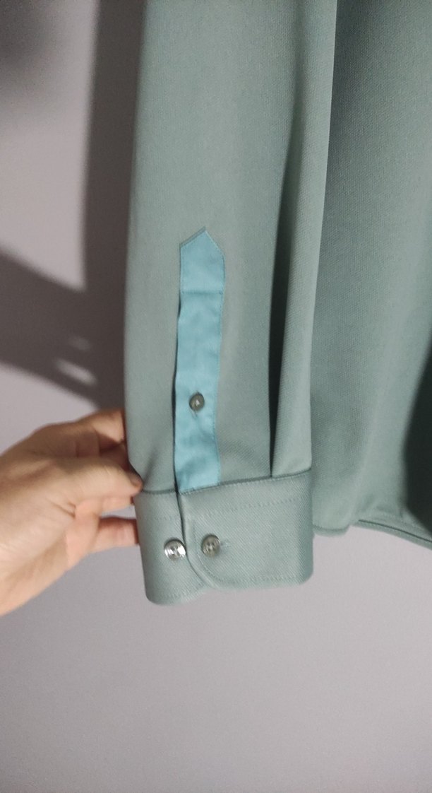 Lacoste slim fit large beden yeşil erkek gömleği - Görsel 4