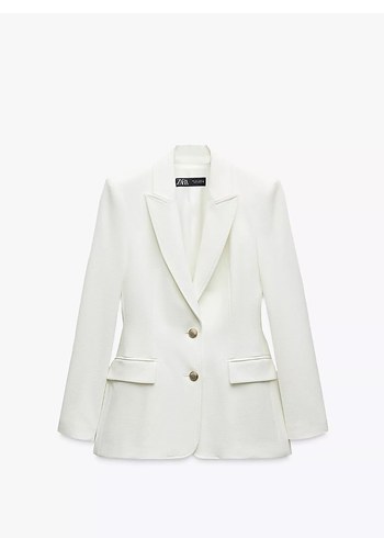 Zara Ekru Klasik Blazer Ceket