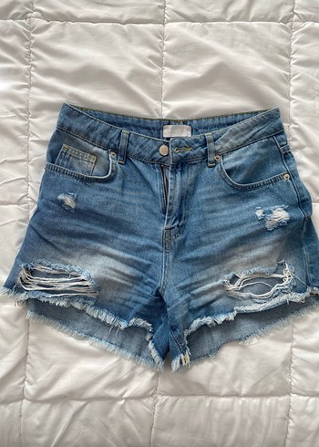 Mavi Loose Fit Mini Denim Şort