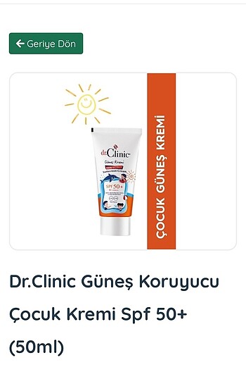 Dr. Clinic çocuk güneş kremi