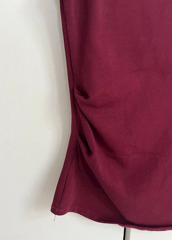 s Beden bordo Renk Asimetrik bluz