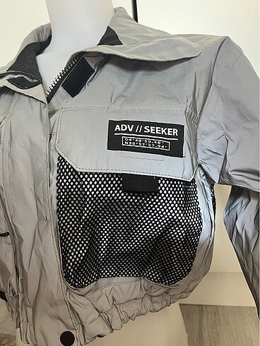 s Beden gri Renk Bershka crop ceket