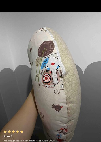 Baskılı Gri Beyaz Emzirme ve Hamile Yastığı - Görsel 2