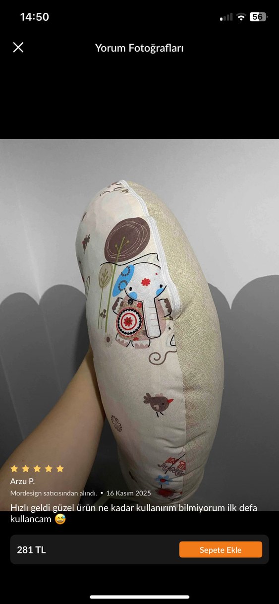 Baskılı Gri Beyaz Emzirme ve Hamile Yastığı - Görsel 2