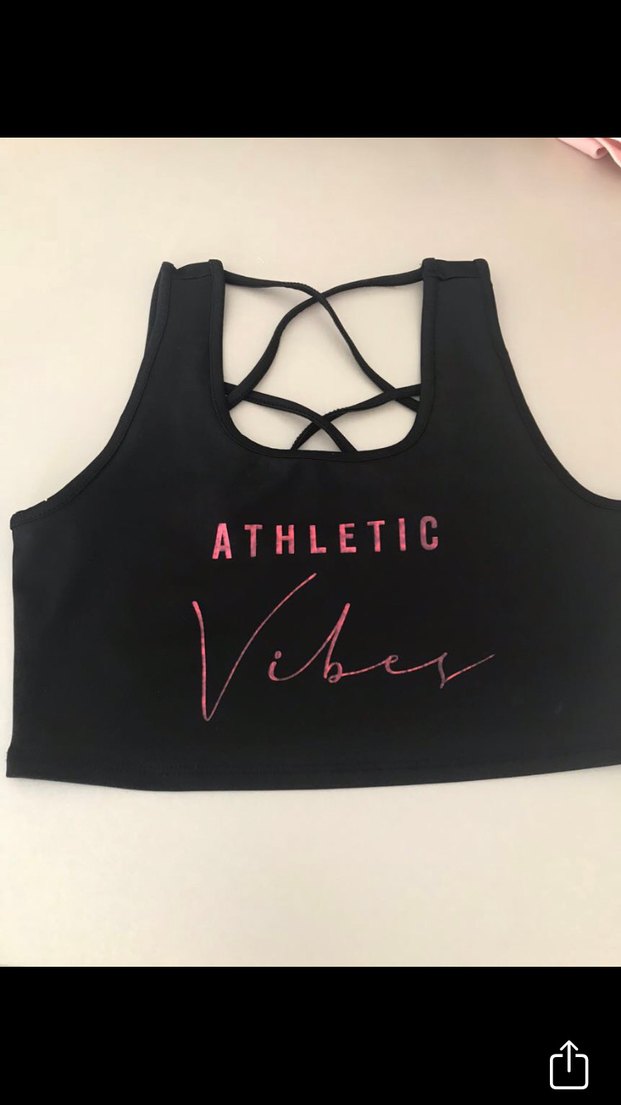 Siyah V Yaka Atletik Crop Top - Görsel 5