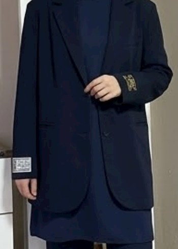 Zara Lacivert Tek Dugmeli Blazer Ceket