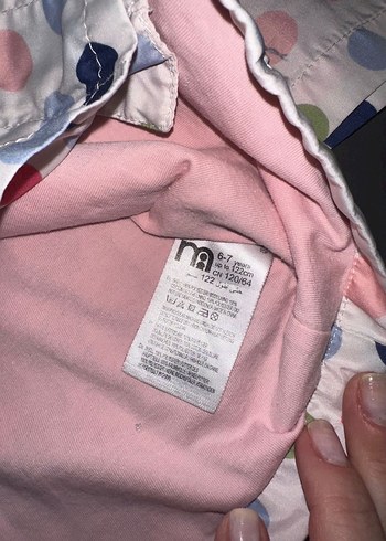 Düğmeli Puantiyeli Kız Yağmurluk - Görsel 5