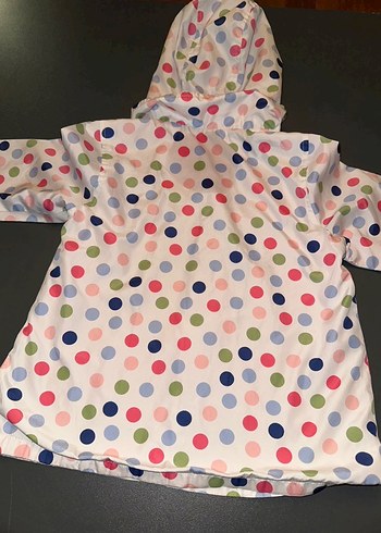 Düğmeli Puantiyeli Kız Yağmurluk - Görsel 2