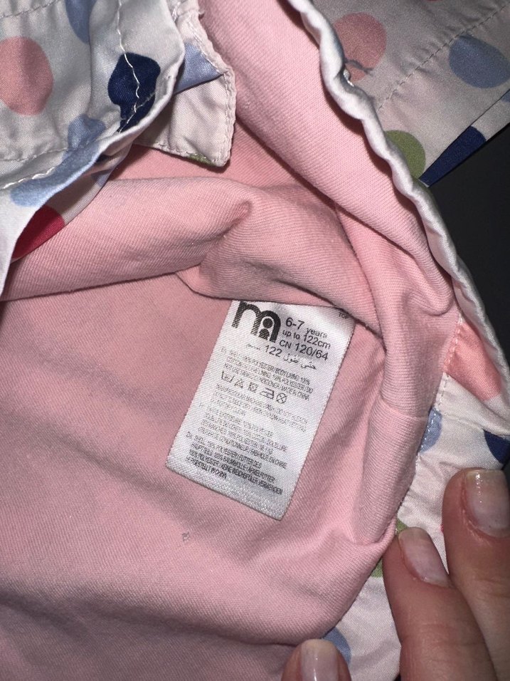 Düğmeli Puantiyeli Kız Yağmurluk - Görsel 5