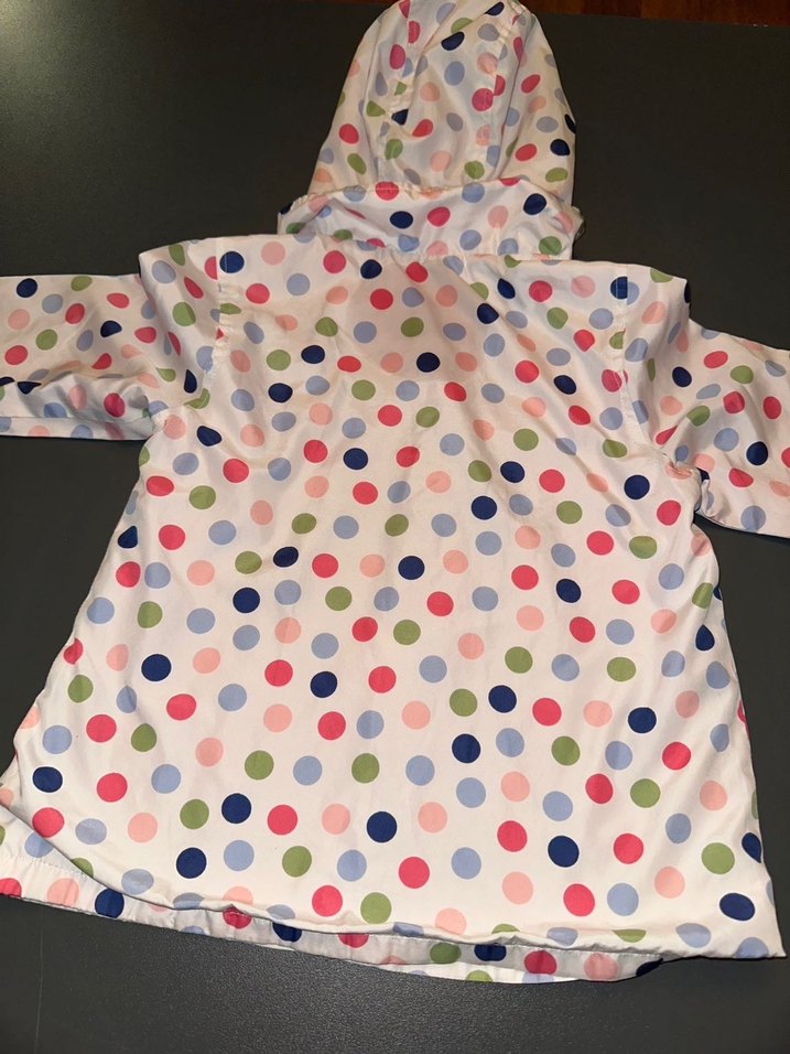 Düğmeli Puantiyeli Kız Yağmurluk - Görsel 2