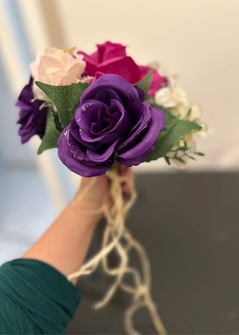 Mor Bohem Gelin Çiçeği Kurdelalı - Görsel 2