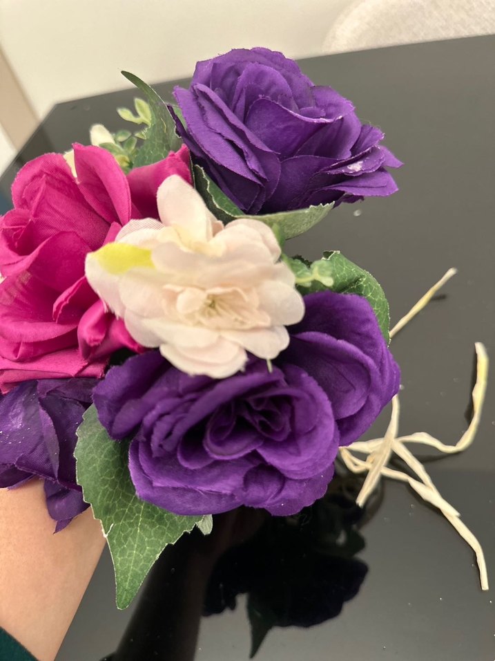 Mor Bohem Gelin Çiçeği Kurdelalı - Görsel 3