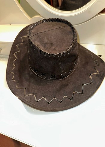 Kahverengi Süet Bohem kovboy Şapka - Görsel 7