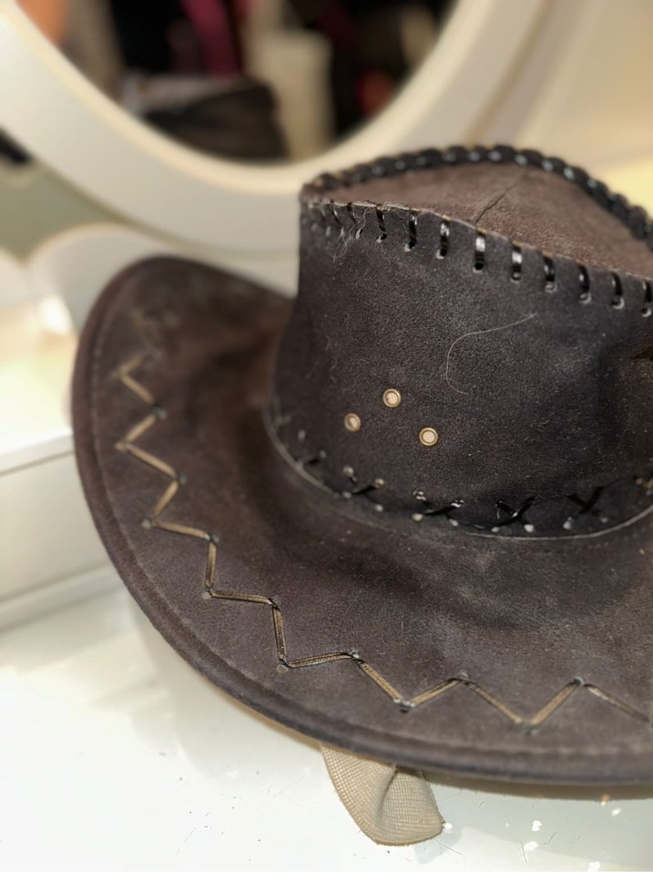 Kahverengi Süet Bohem kovboy Şapka - Görsel 4