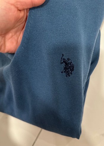 Erkek Lacivert V Yakalı Kısa Kollu Polo Tişört - Görsel 3