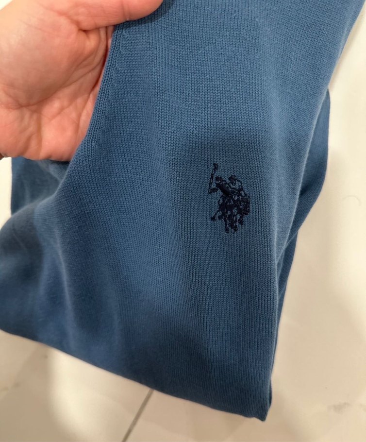 Erkek Lacivert V Yakalı Kısa Kollu Polo Tişört - Görsel 3