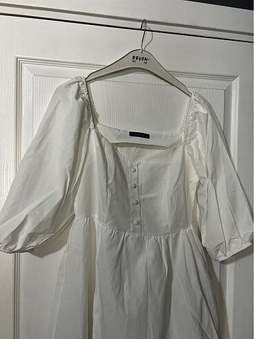 s Beden beyaz Renk Beyaz düğme detay elbise