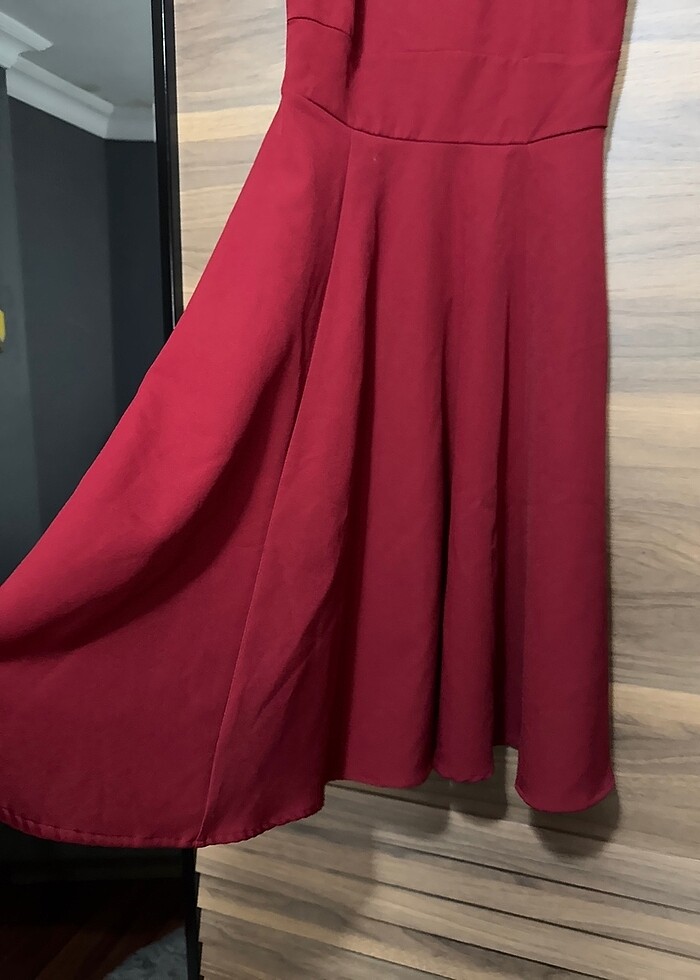 Bordo elbise - Görsel 3