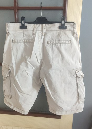 Krem renkte Kemerli Erkek Rahat Şort - Görsel 3