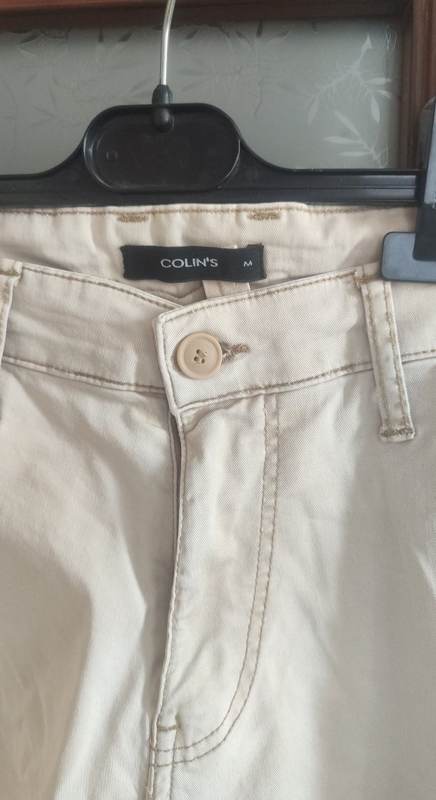 Krem renkte Kemerli Erkek Rahat Şort - Görsel 2