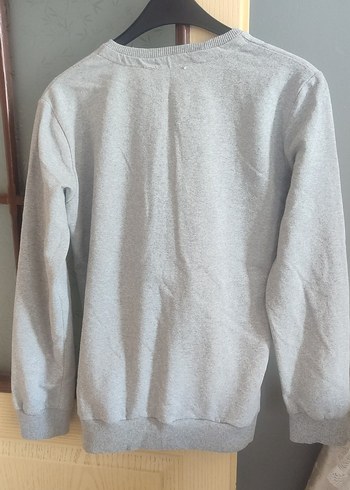 Gri Kadın Sweatshirt Uzun Kollu Rahat Kesim - Görsel 2