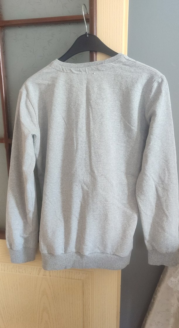 Gri Kadın Sweatshirt Uzun Kollu Rahat Kesim - Görsel 2