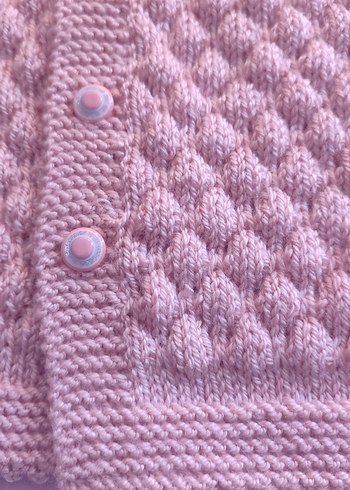 Kız Çocuk Pembe Örgü Kolsuz yelek - Görsel 4