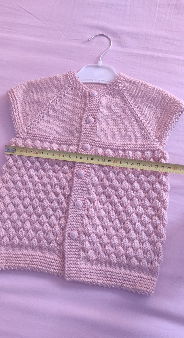 Kız Çocuk Pembe Örgü Kolsuz yelek - Görsel 3