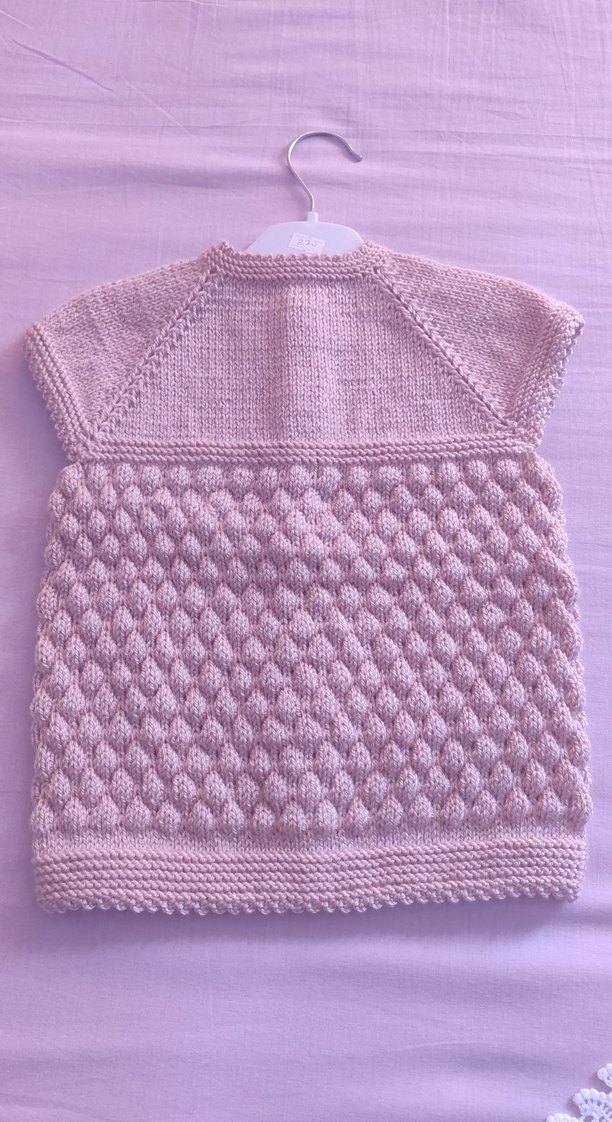 Kız Çocuk Pembe Örgü Kolsuz yelek - Görsel 5