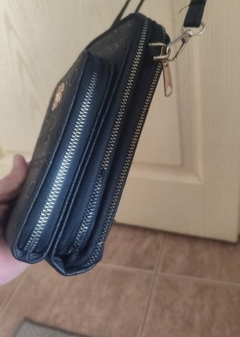 Siyah Deri Kadın Postacı Çantası Fermuarlı - Görsel 3