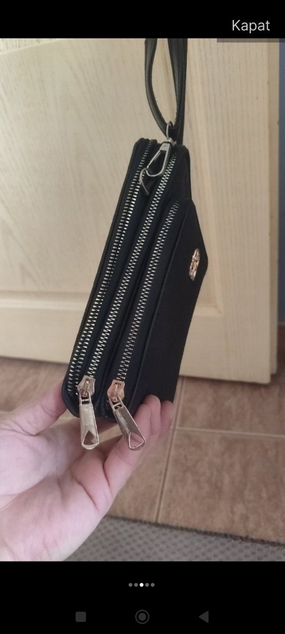 Siyah Deri Kadın Postacı Çantası Fermuarlı - Görsel 2